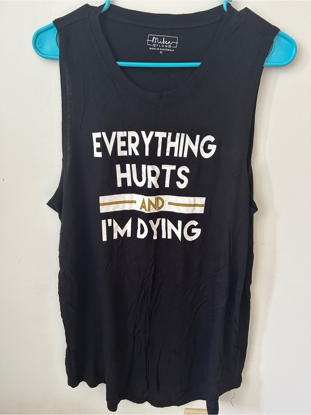 Miken Black Graphic Muscle Tank with White Logo